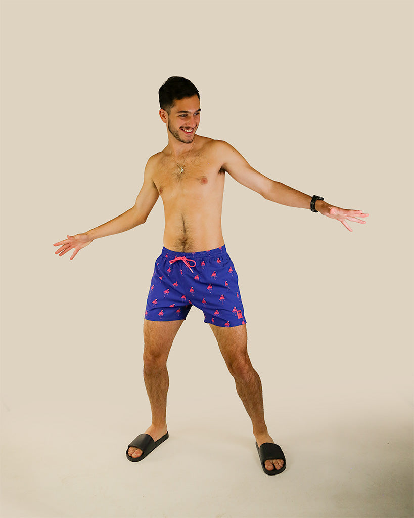 Men's Classy Flamingo Swim Trunks