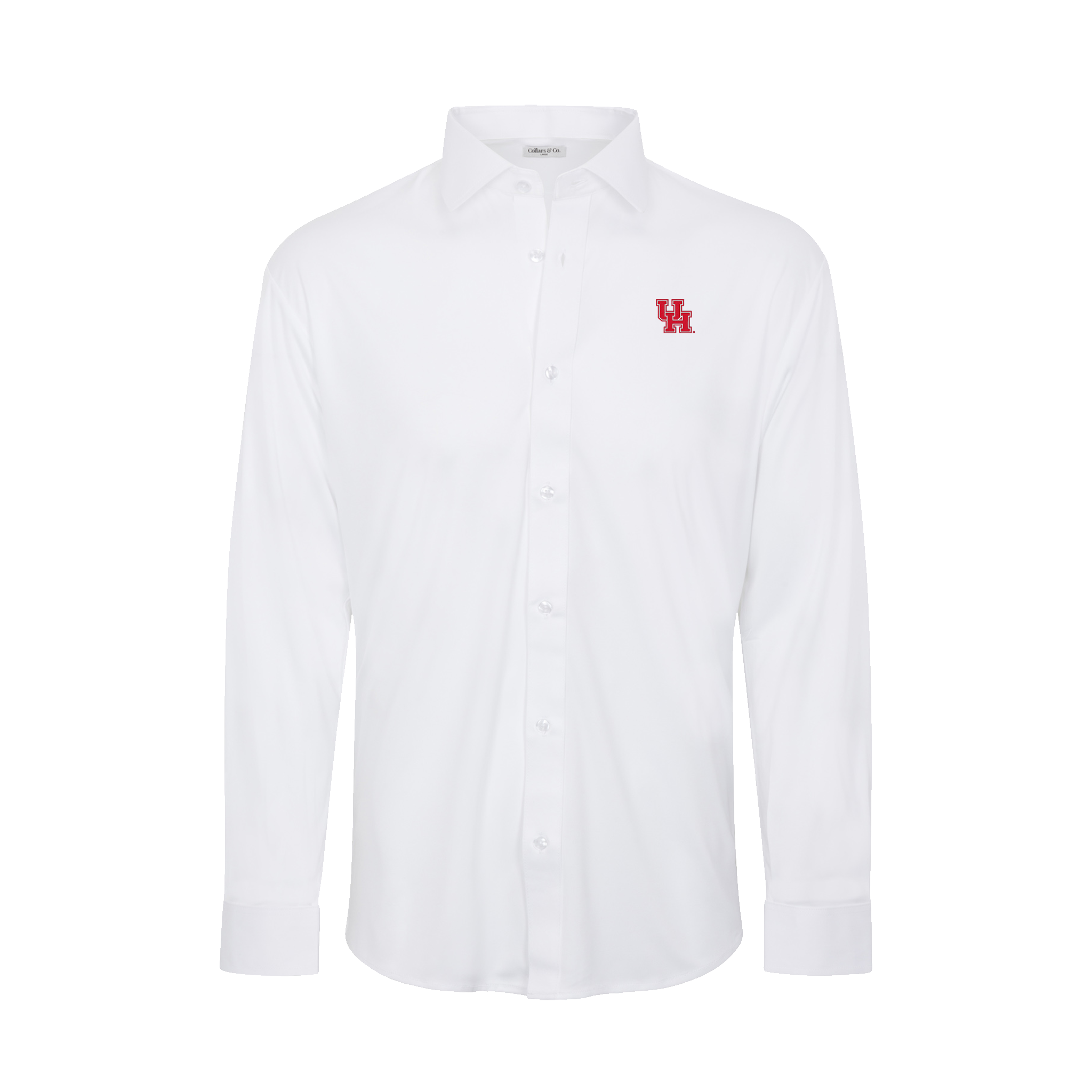 Houston Quattro Flex Dress Shirt with Semi-Spread Collar White